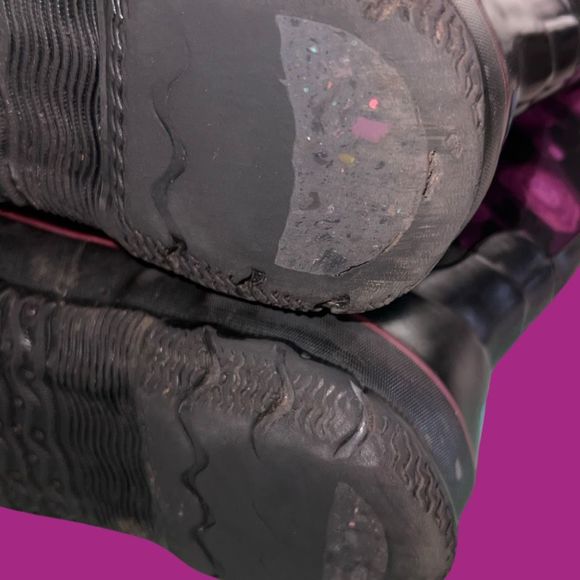 Youth Bogs K Classic Girls Water Color Boots Purple Pink Flowers Size 5 - Picture 4 of 7